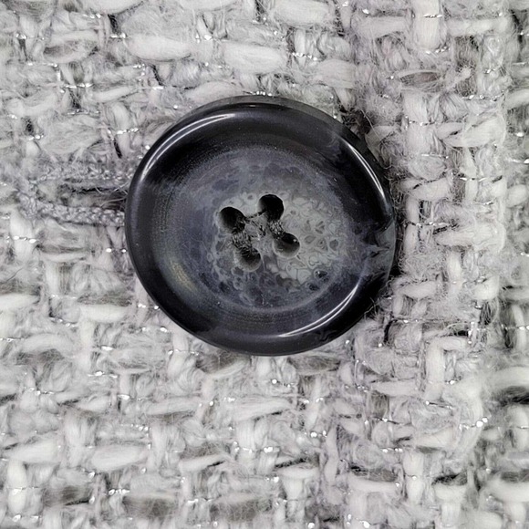 Talbots Blazer Jacket Womens Size 8p Petite Gray Two Button Tweed Metallic - Picture 4 of 8